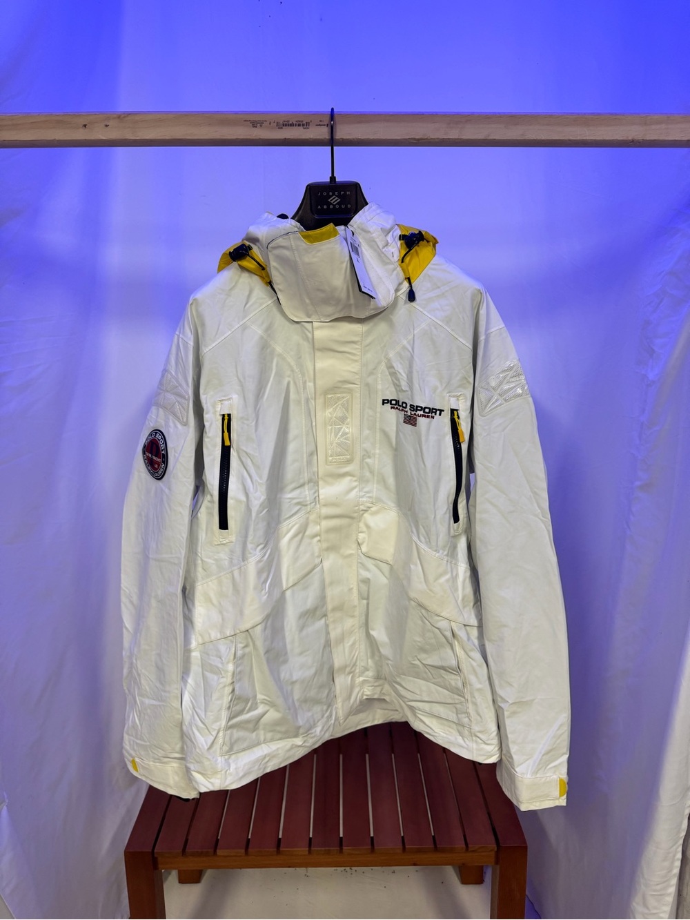 NWT Polo Sport White Shell Jacket with Yellow Trim